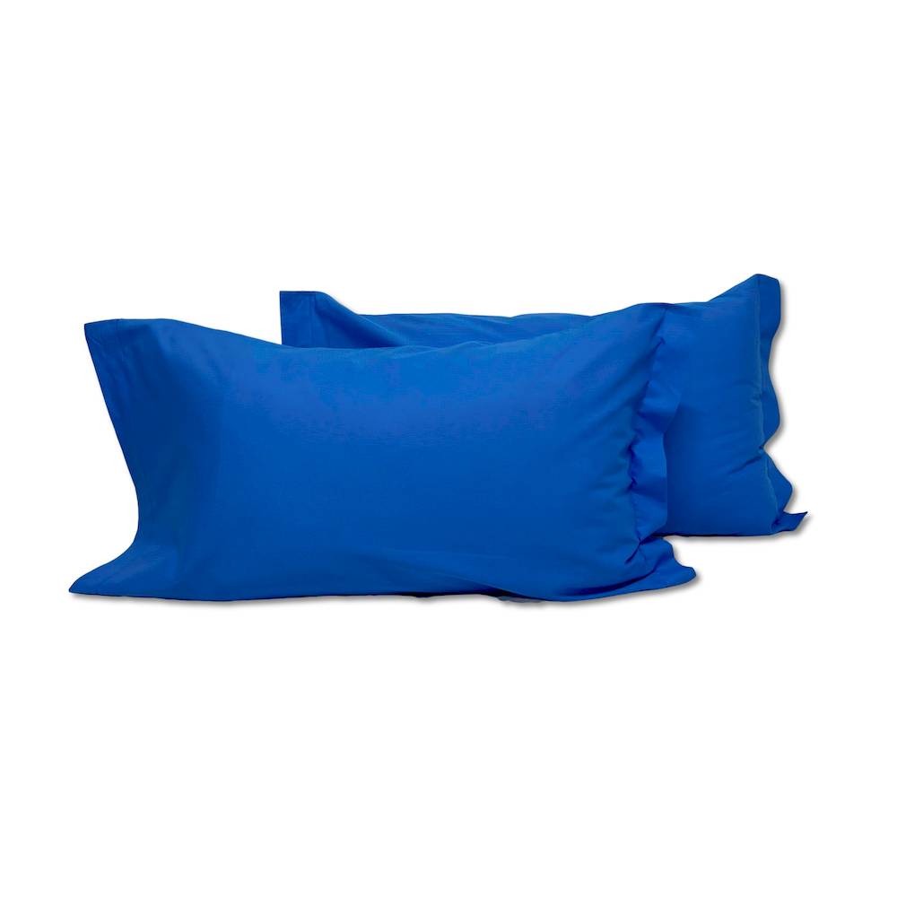 Coppia Federe con volant blu avio