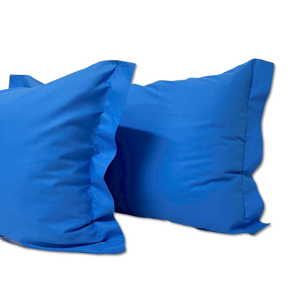 Coppia Federe con volant blu avio