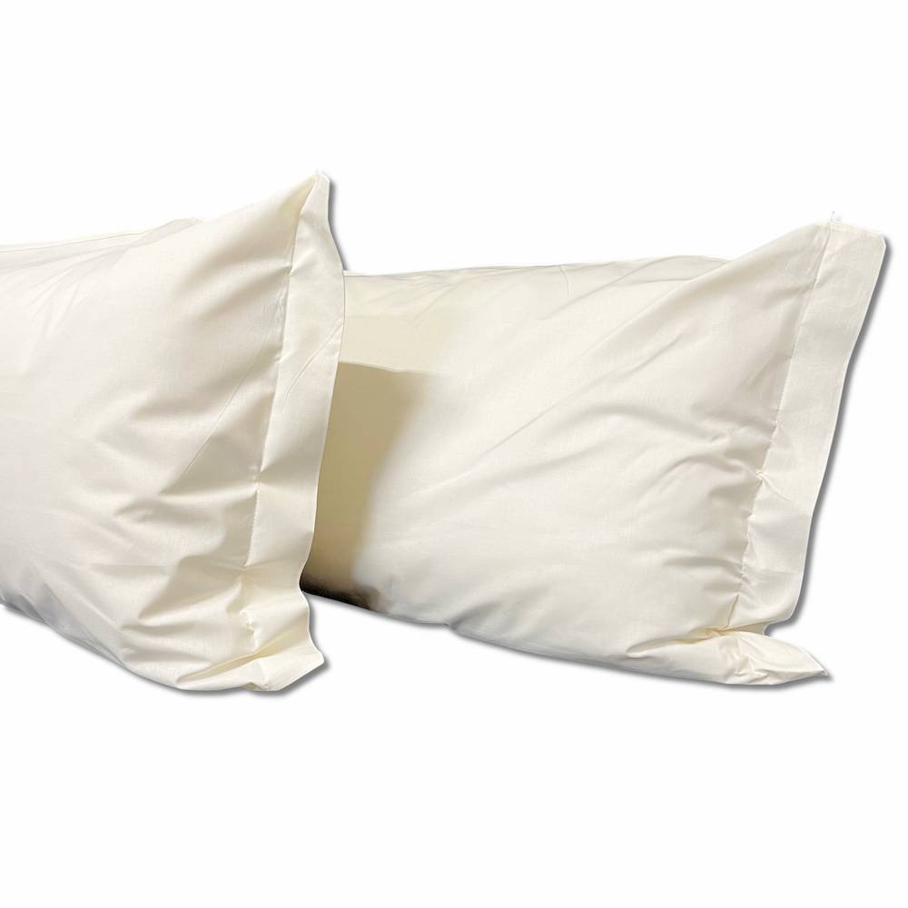 Coppia Federe con volant panna