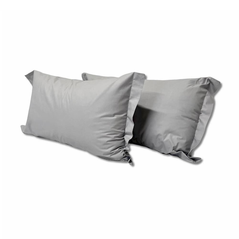 Coppia Federe con volant grigio chiaro