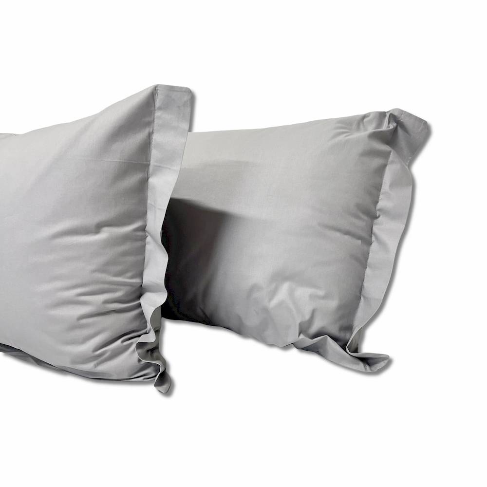 Coppia Federe con volant grigio chiaro