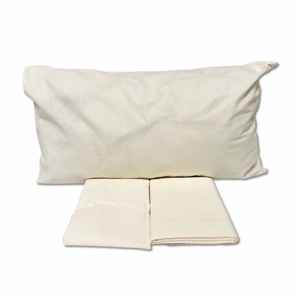 Completo lenzuola lettino panna
