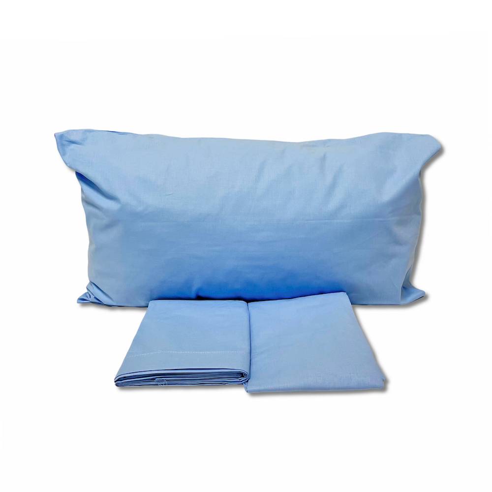 Completo lenzuola lettino azzurro