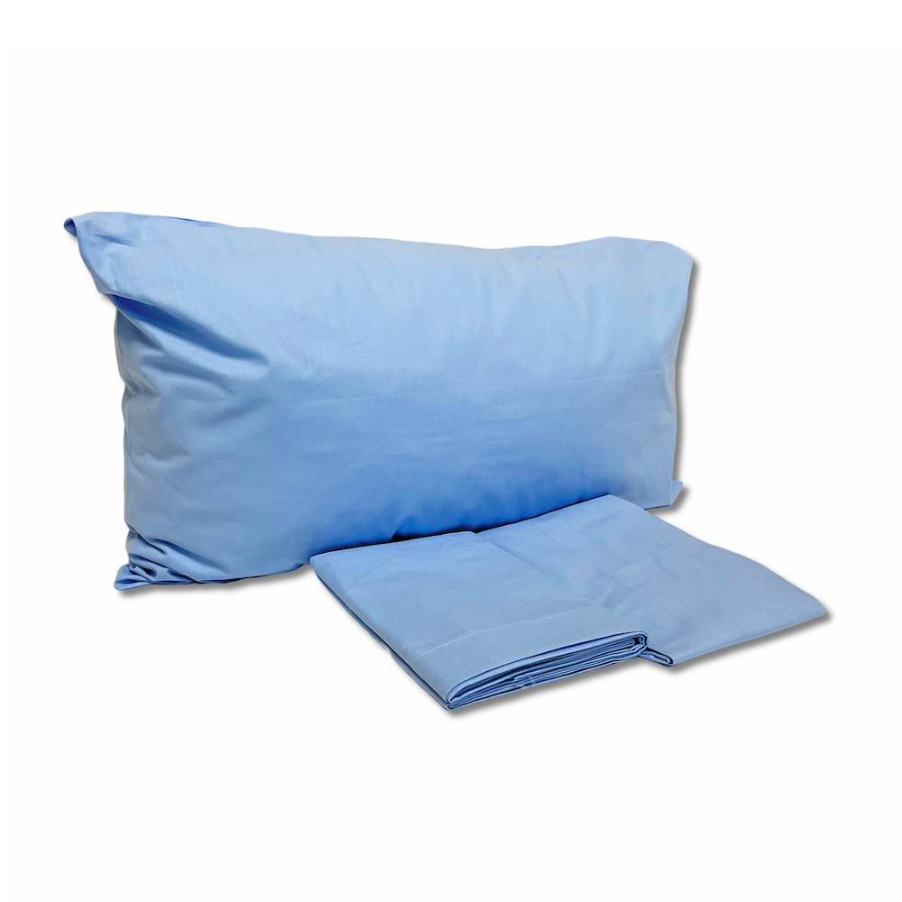 Completo lenzuola lettino azzurro