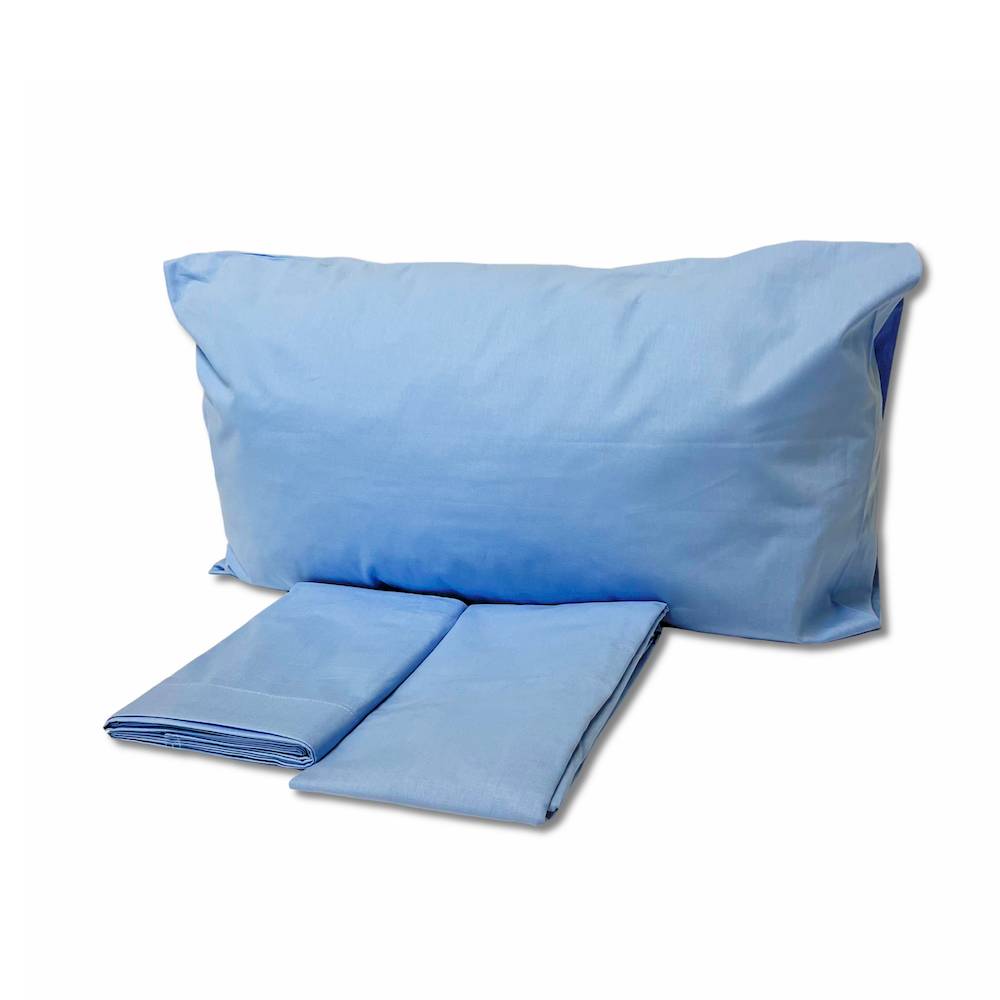 Completo lenzuola lettino azzurro