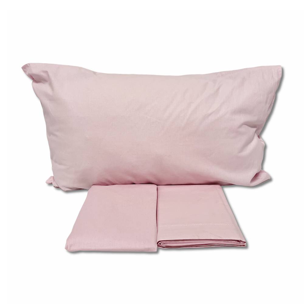Completo lenzuola lettino rosa