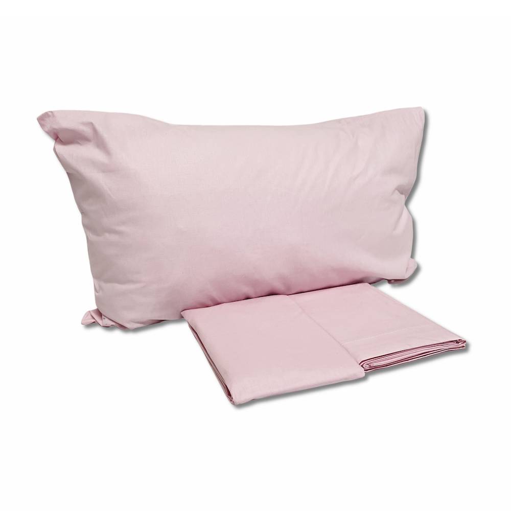Completo lenzuola lettino rosa