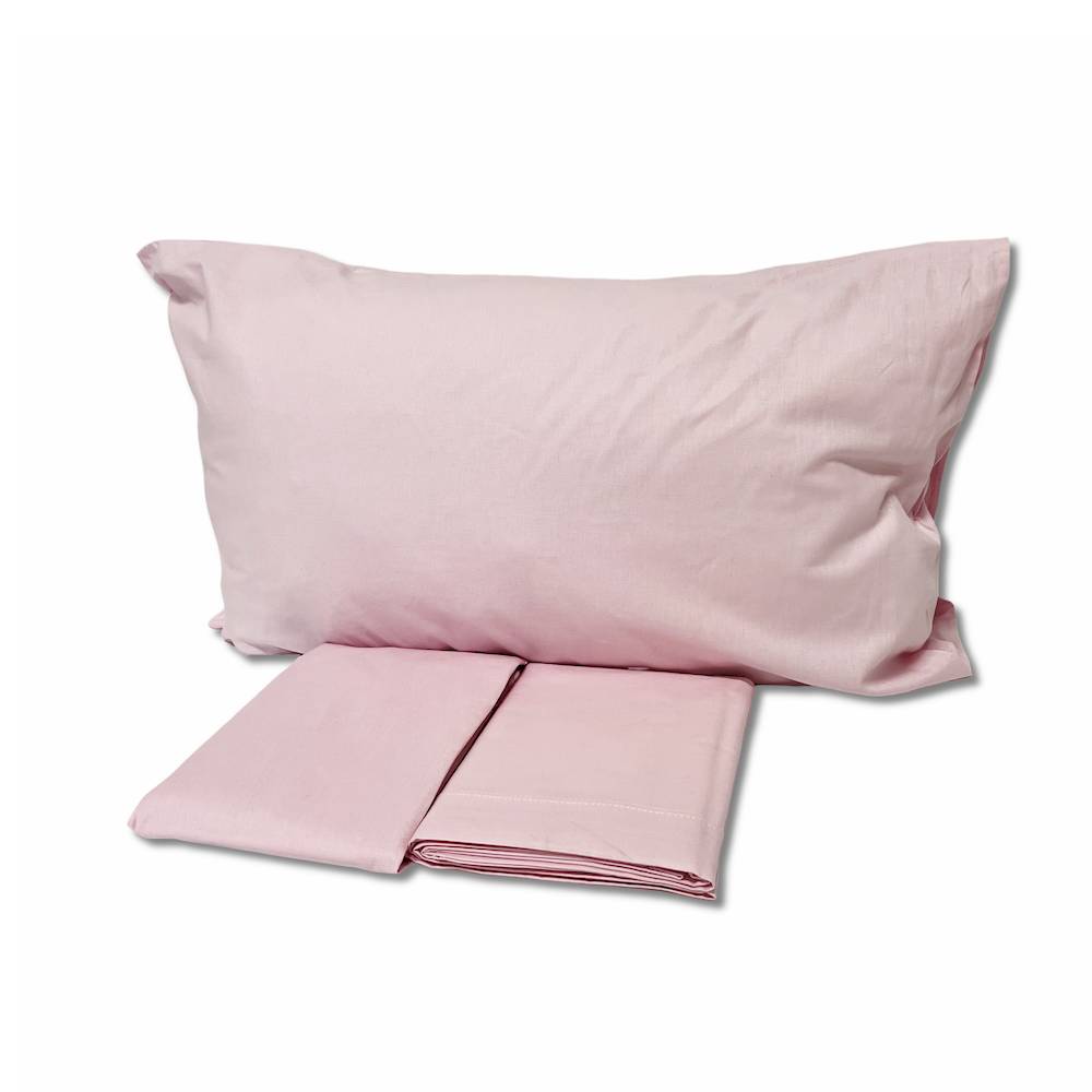 Completo lenzuola lettino rosa