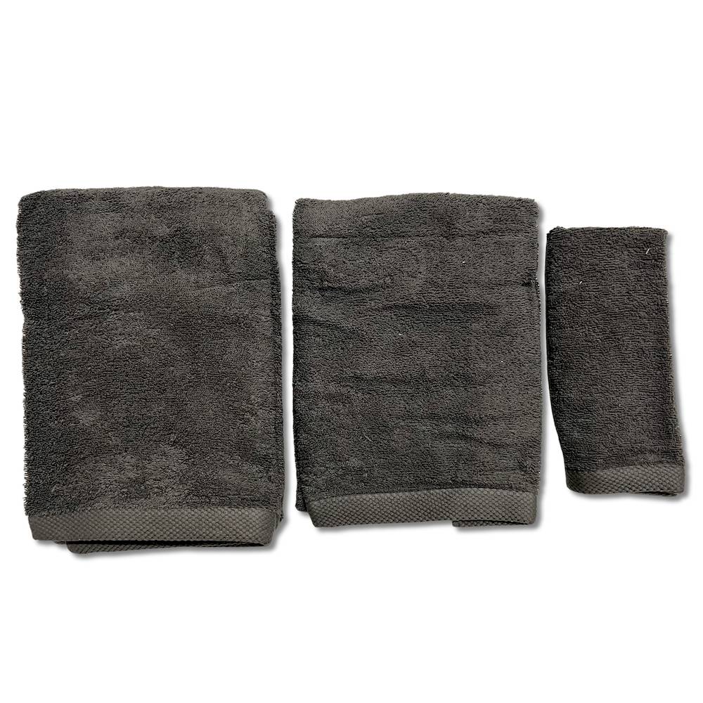 Set 3 pezzi asciugamani 500 gr melodie grigio fumo