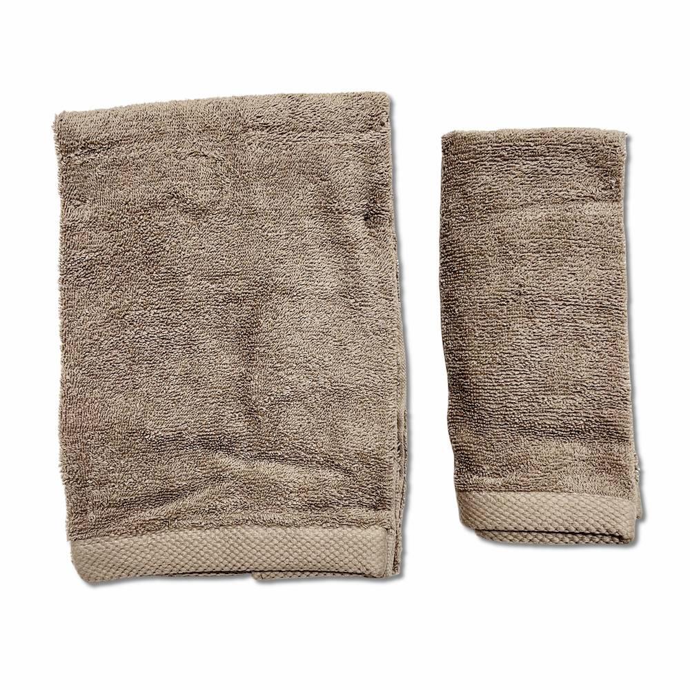 Coppia asciugamani 500 gr Melodie tortora