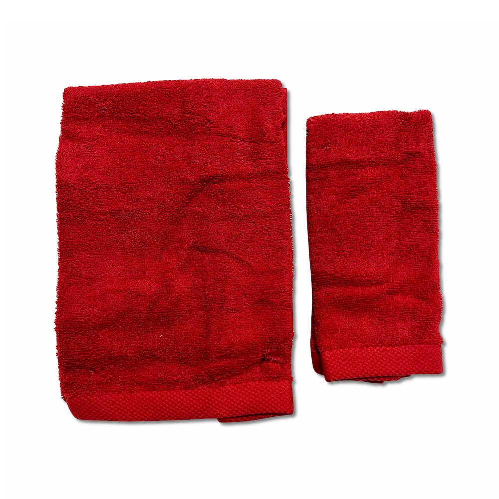 Coppia asciugamani 500 gr Melodie bordeaux