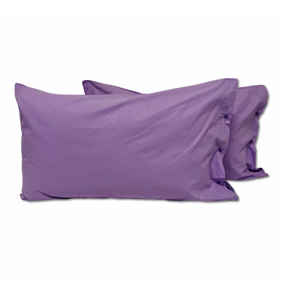 Coppia Federe con bottoni lilla