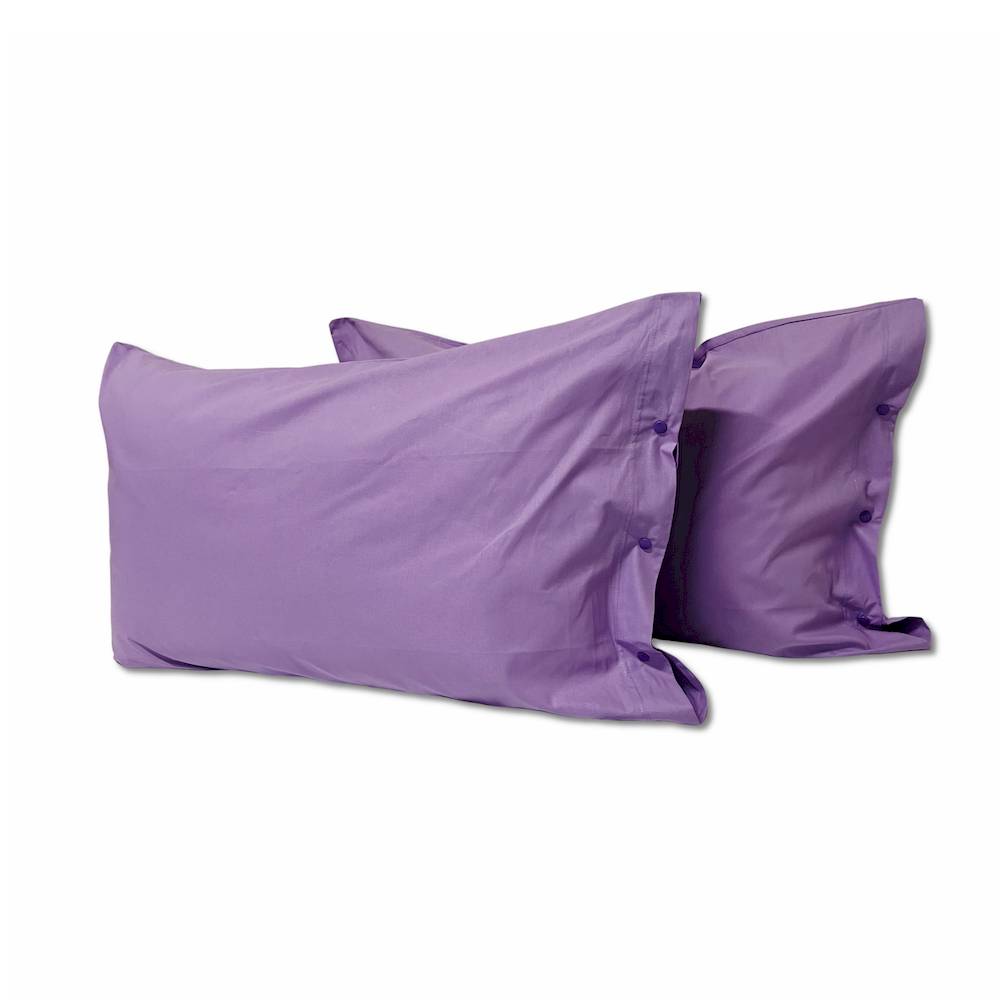 Coppia Federe con bottoni lilla