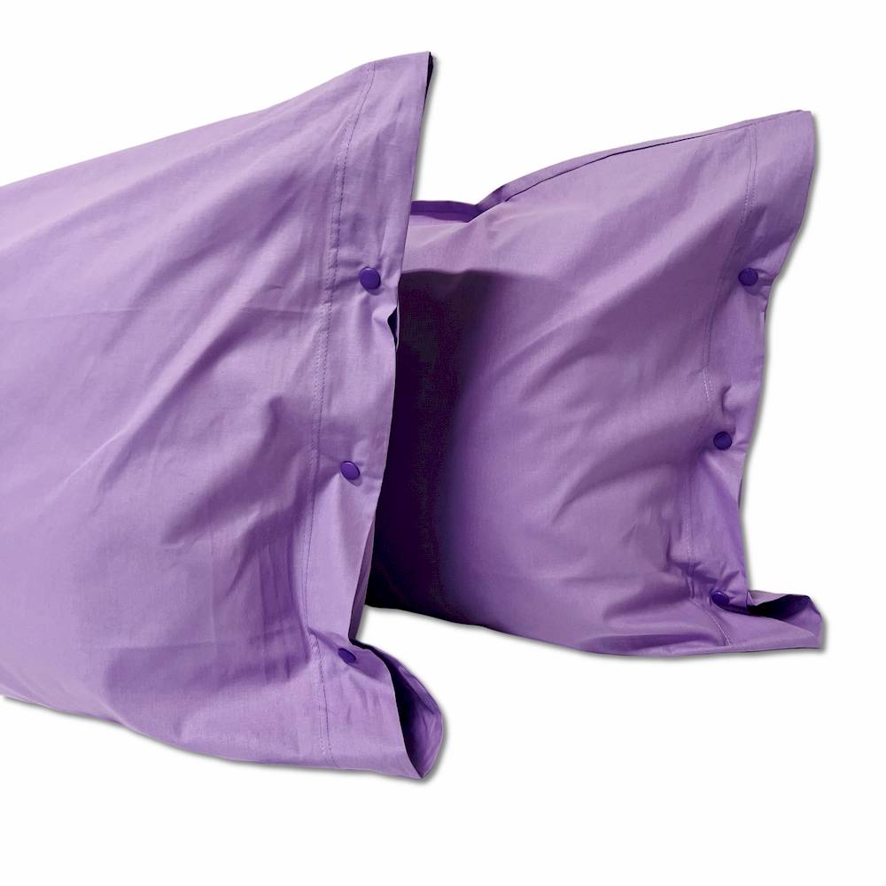 Coppia Federe con bottoni lilla