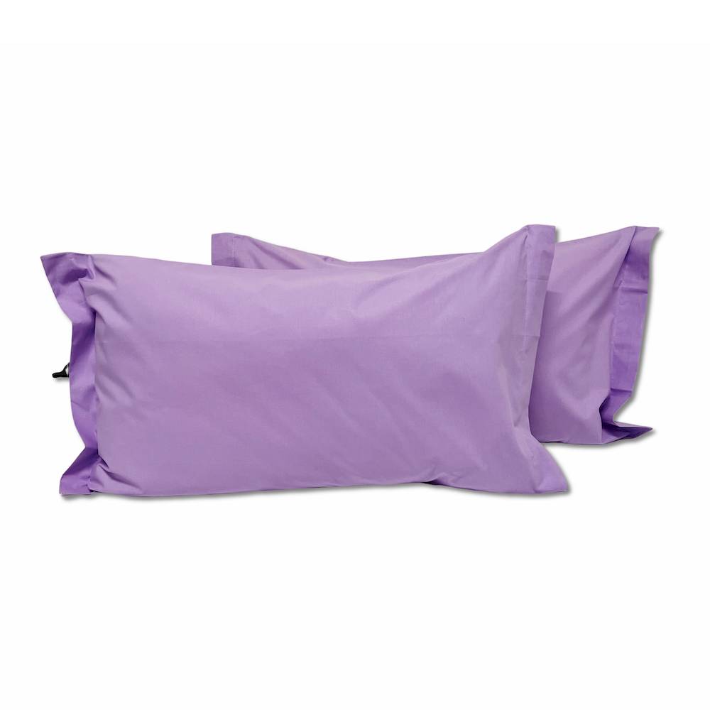 Coppia Federe con volant lilla