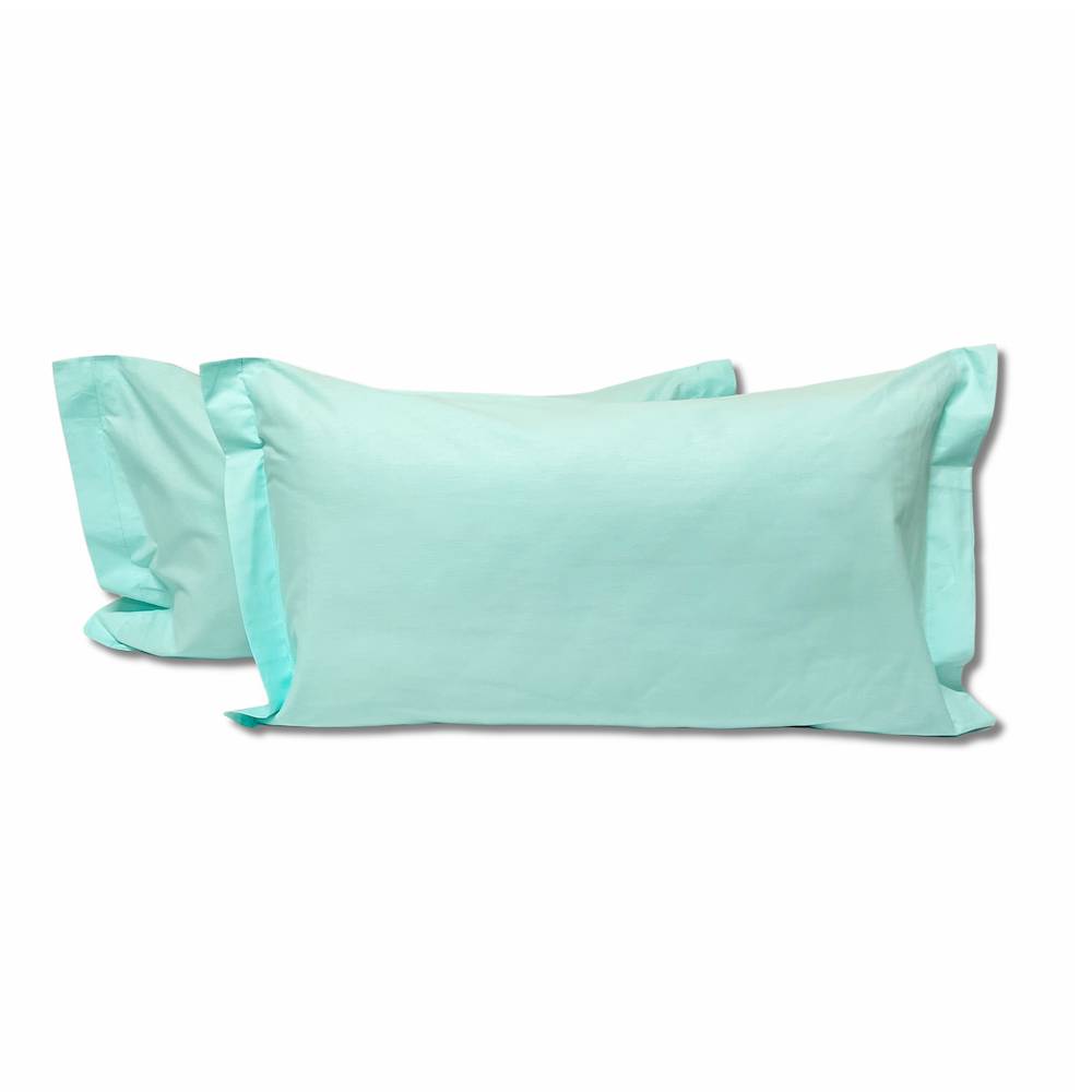 Coppia Federe con volant Verde acqua