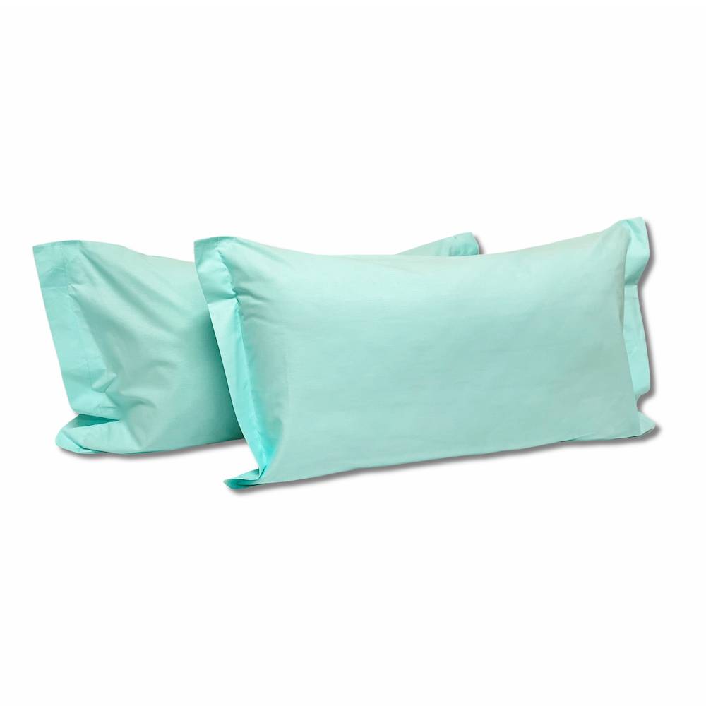 Coppia Federe con volant Verde acqua