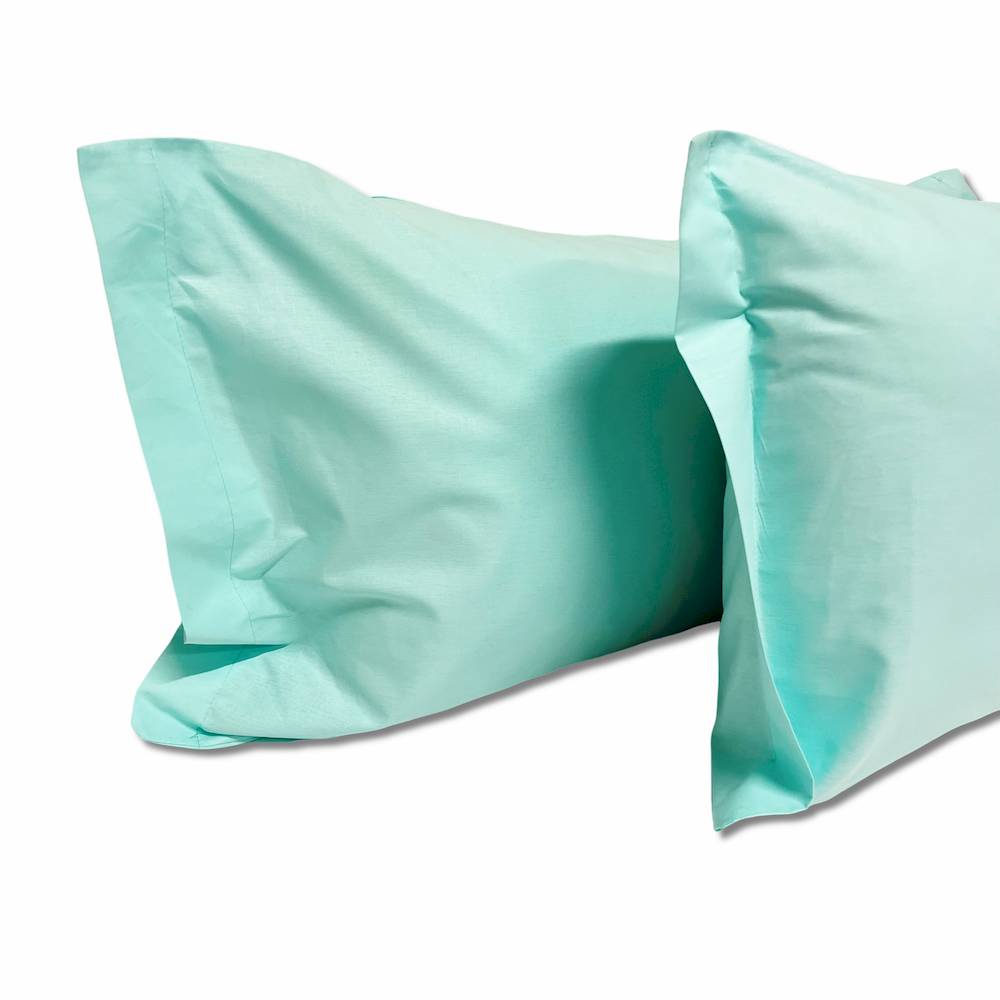 Coppia Federe con volant Verde acqua