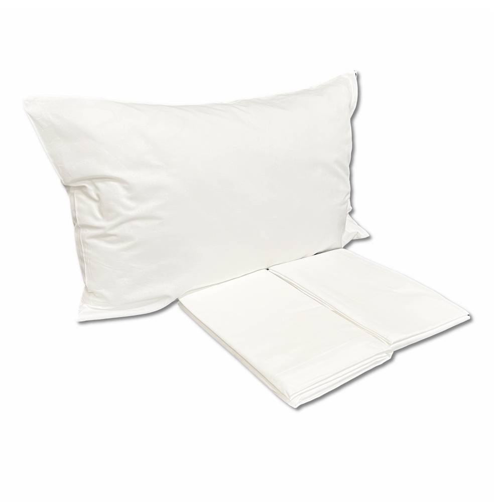 Completo Lenzuola Bianco Federe con bottoni Matrimoniale