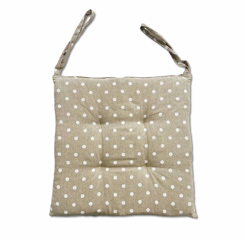 Cuscino per sedia a pois tortora