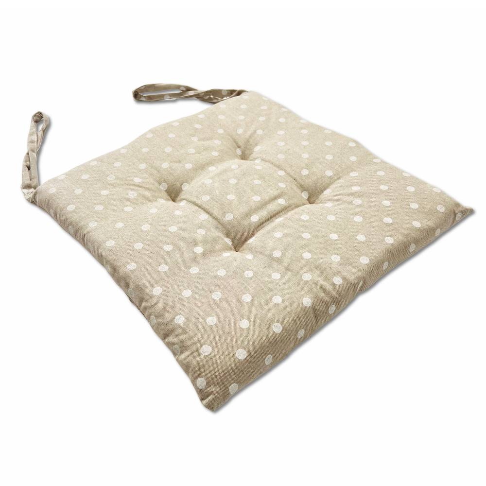 Cuscino per sedia a pois tortora