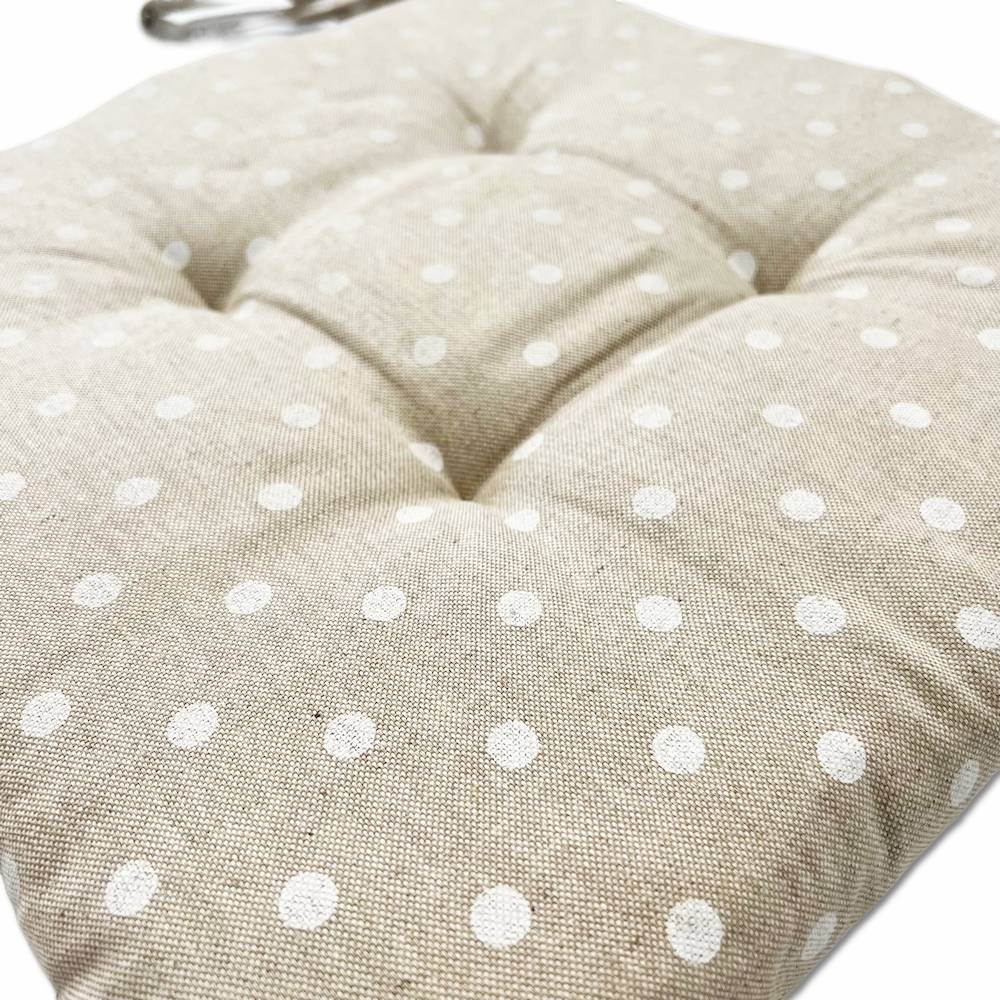 Cuscino per sedia a pois tortora