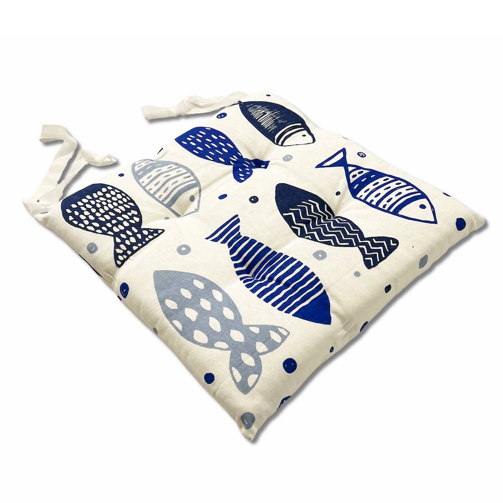 Cuscino per sedia Pesciolini blu