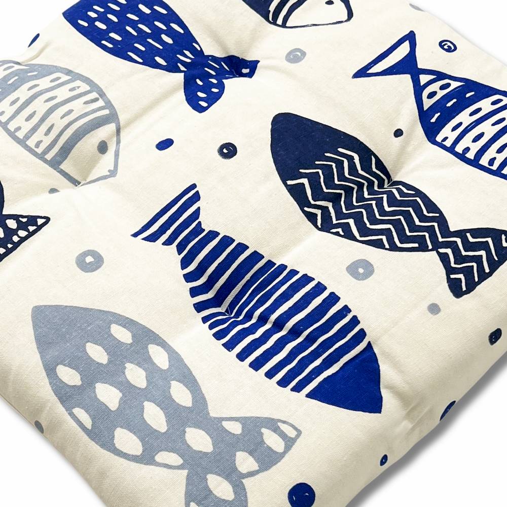 Cuscino per sedia Pesciolini blu