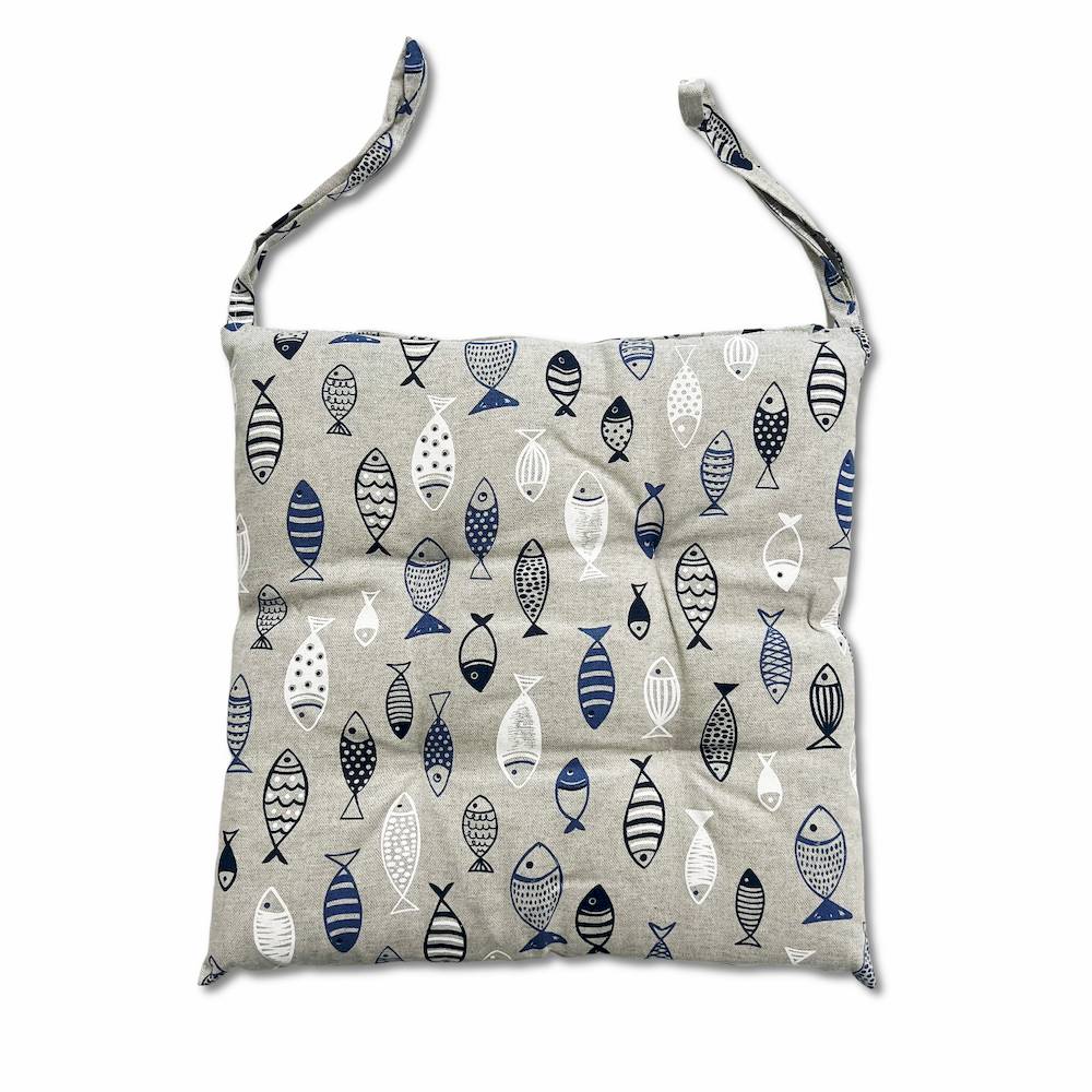 Cuscino per sedia pesciolino grigio