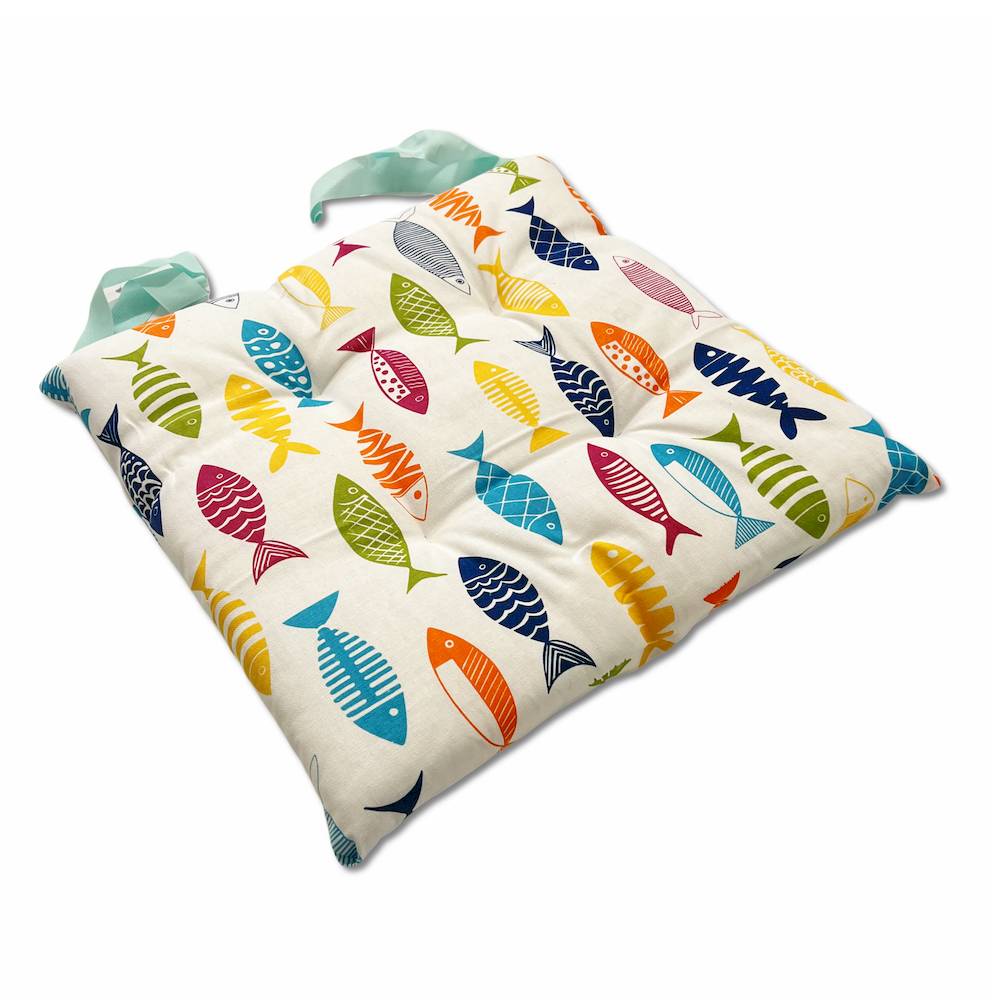 Cuscino per sedia Pesciolini multicolor