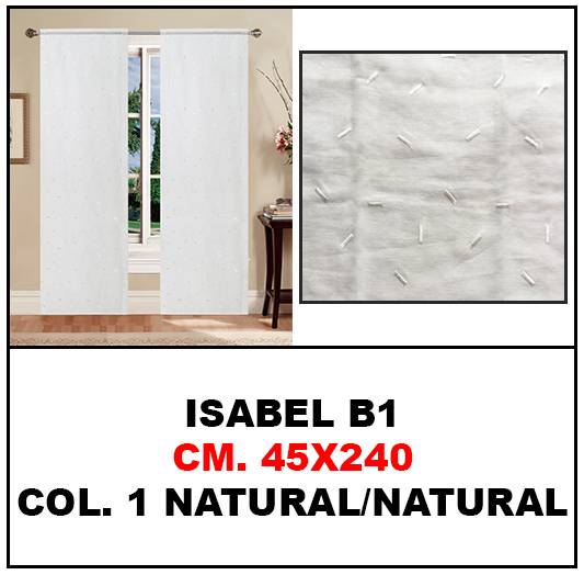 Coppia tende ricamate Isabel geometrico 45 x 240