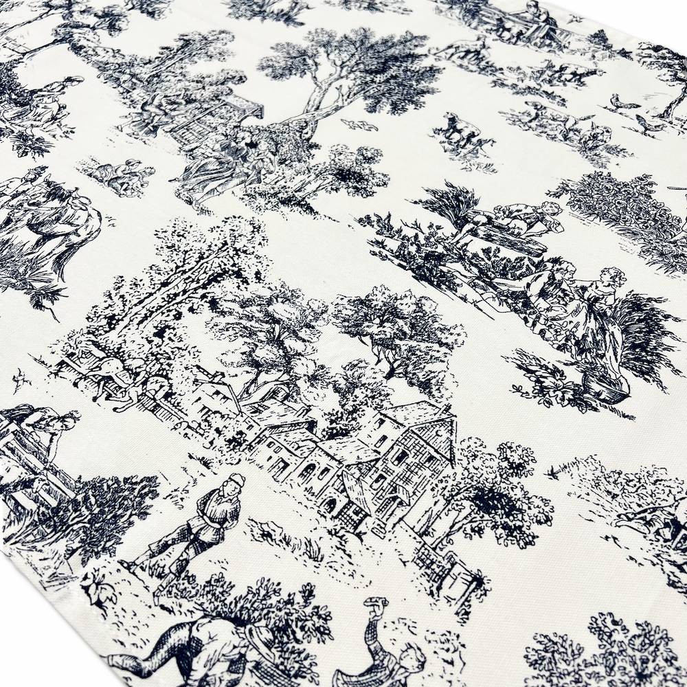 Canovaccio cucina Toile de Jouy Blu