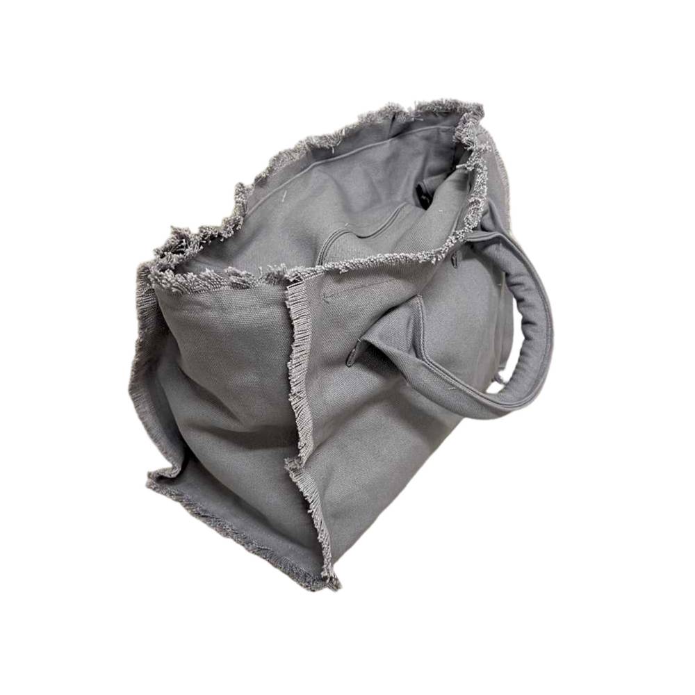 Borsa a mano frange grigia