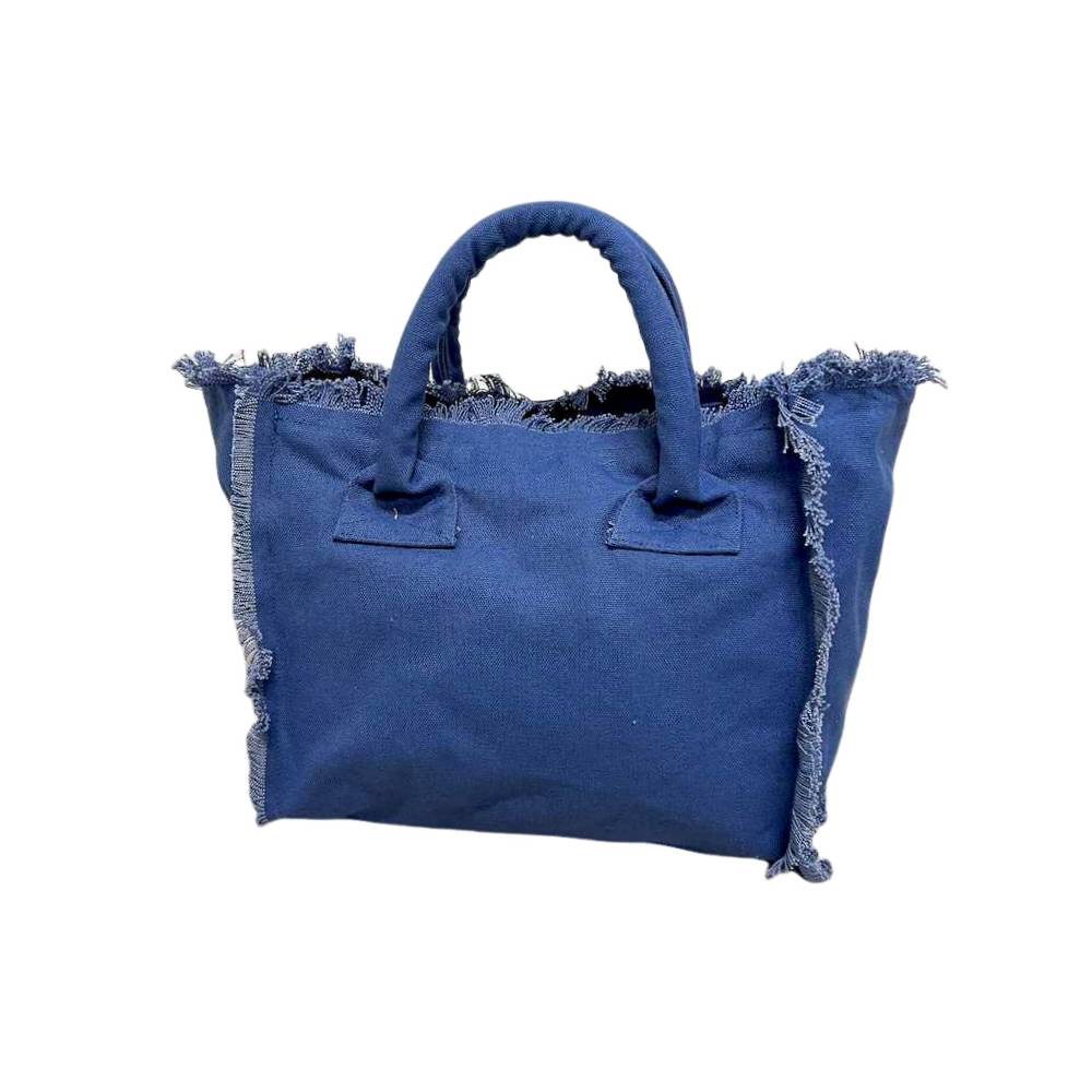 Borsa a mano frange blu