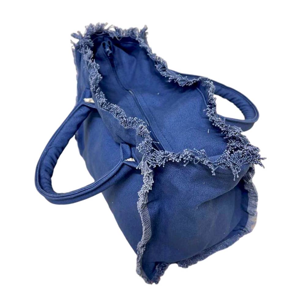 Borsa a mano frange blu