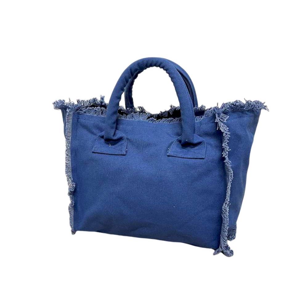 Borsa a mano frange blu
