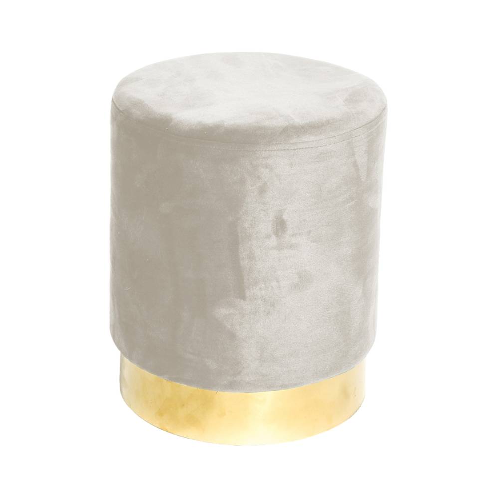 Pouf rotondo in velluto beige