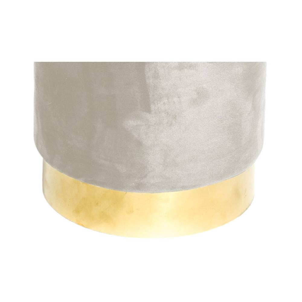 Pouf rotondo in velluto beige