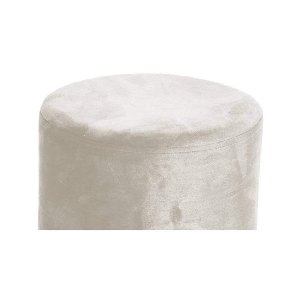 Pouf rotondo in velluto beige