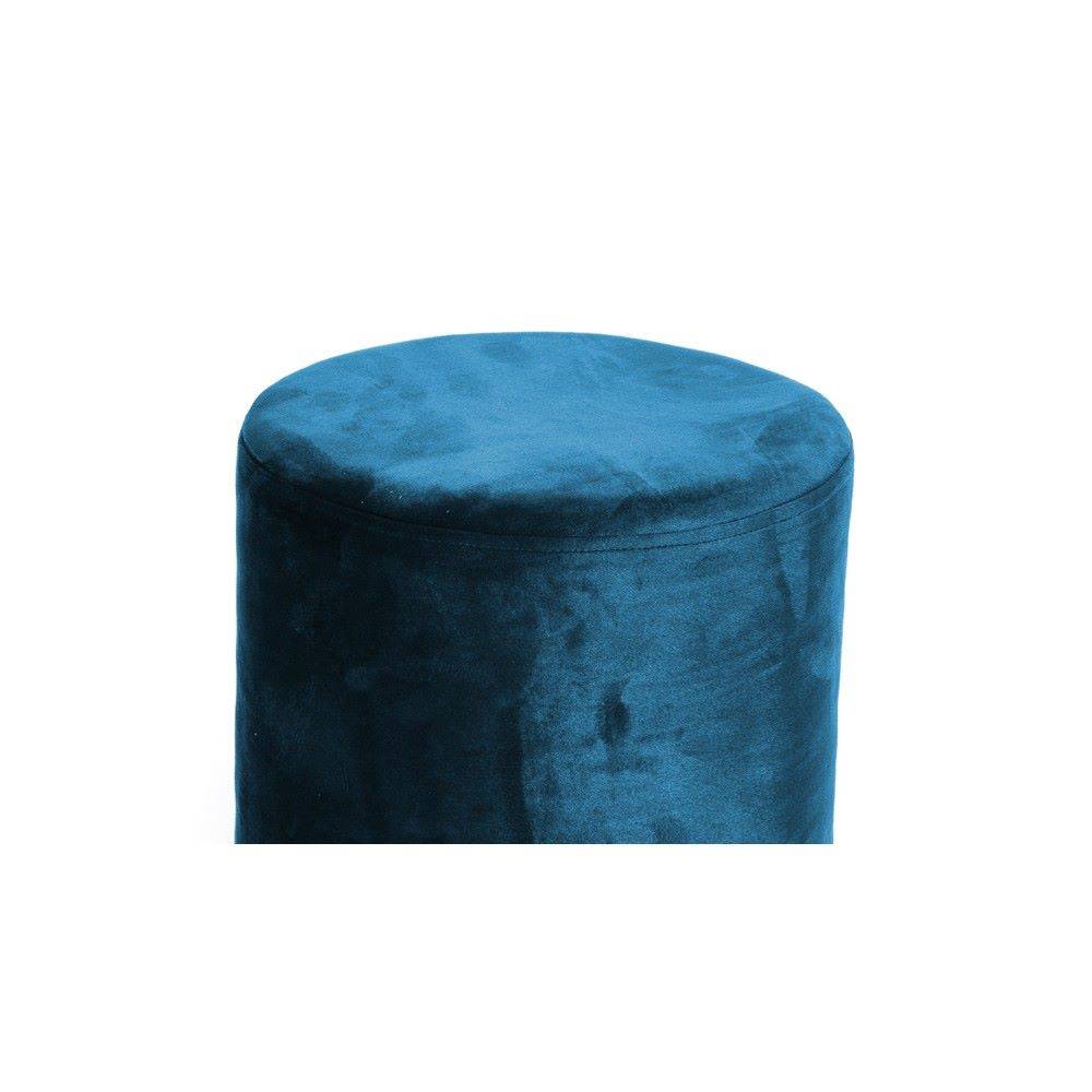 Pouf rotondo in velluto blu
