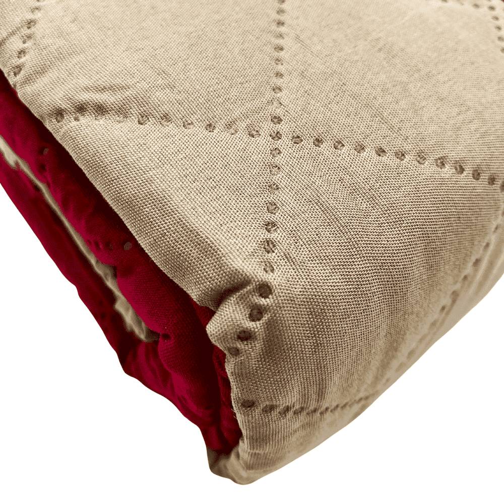 Copripoltrona trapuntato antimacchia bicolor bordeaux - tortora