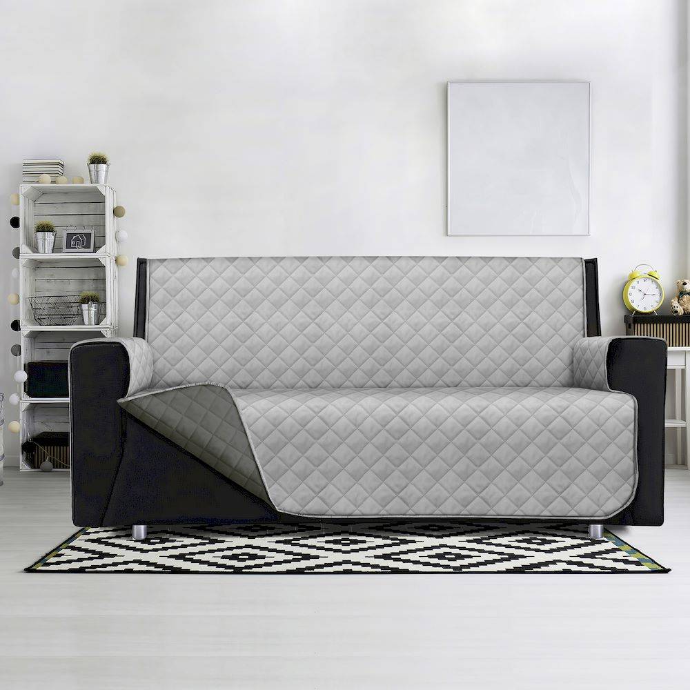 Copripoltrona trapuntato antimacchia bicolor grigio chiaro - scuro
