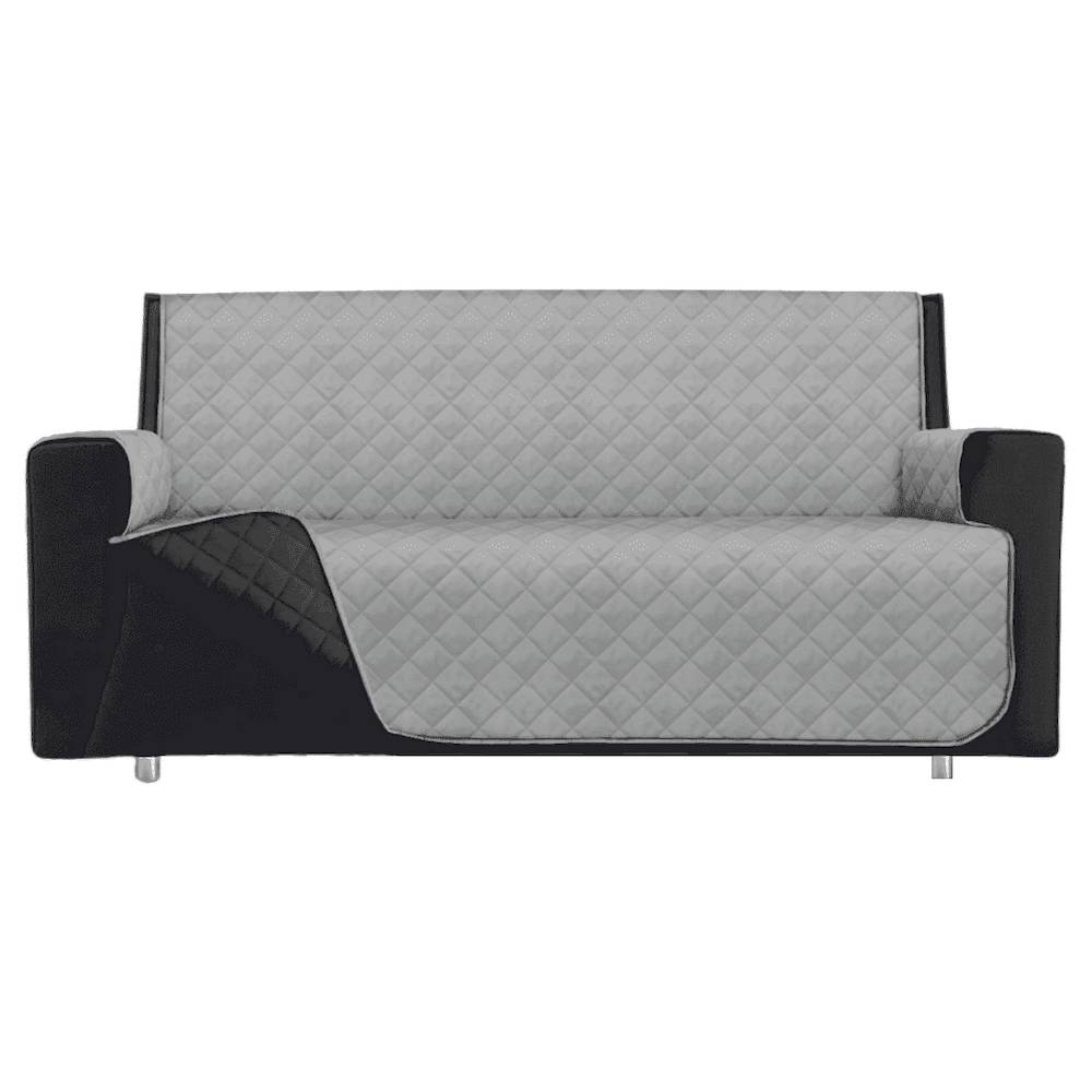 Copripoltrona trapuntato antimacchia bicolor grigio chiaro - scuro