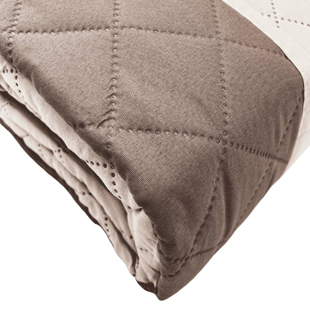 Copridivano 3 posti trapuntato antimacchia bicolor panna - tortora