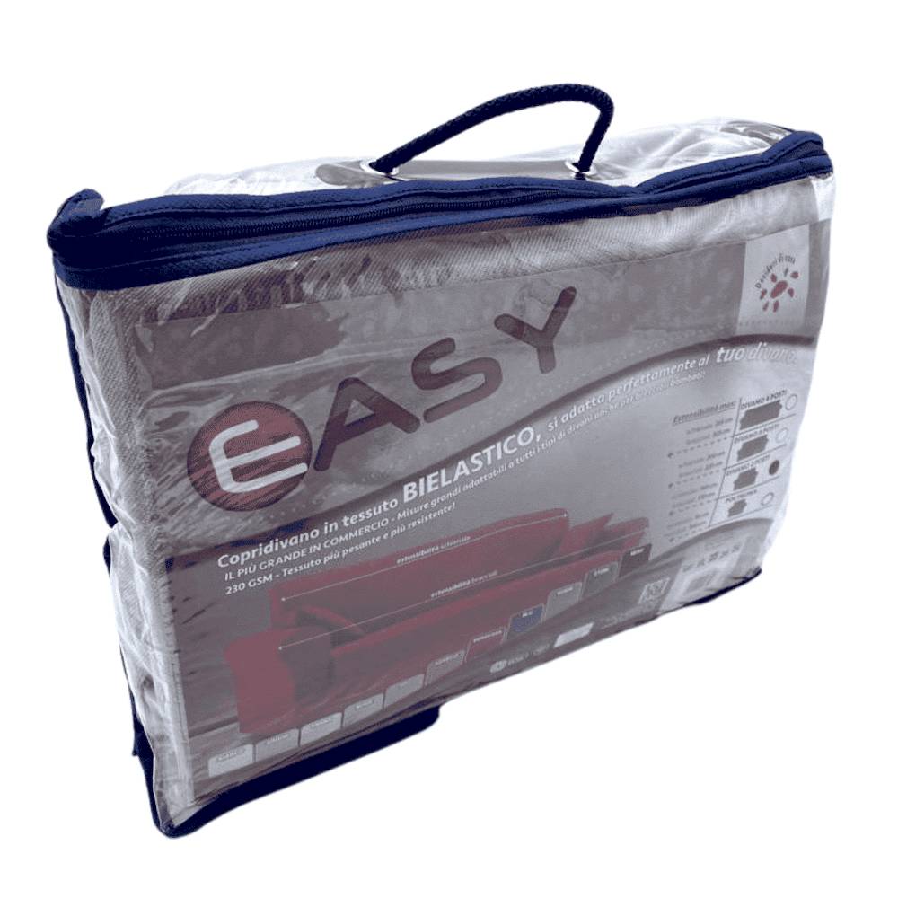 Copridivano 4 posti in tessuto bielastico antimacchia grigio fumo