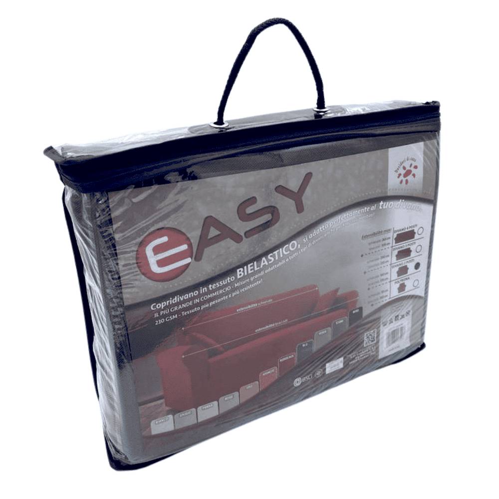 Copridivano 3 posti in tessuto bielastico antimacchia grigio fumo