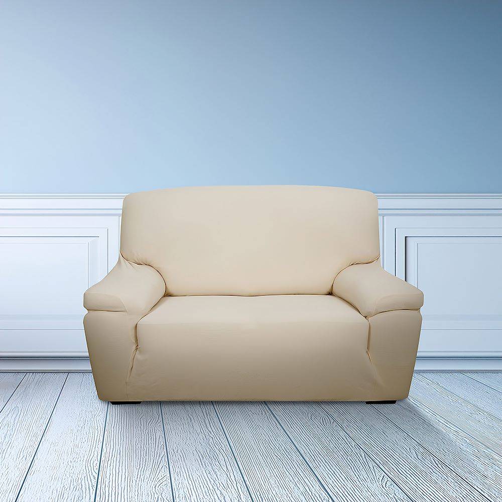 Copridivano 4 posti in tessuto bielastico antimacchia panna