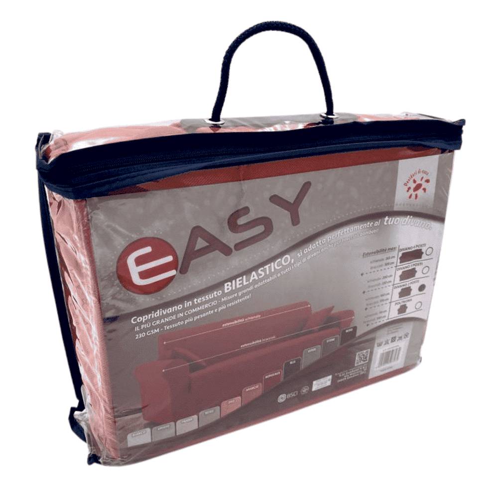 Copridivano 3 posti in tessuto bielastico antimacchia arancio