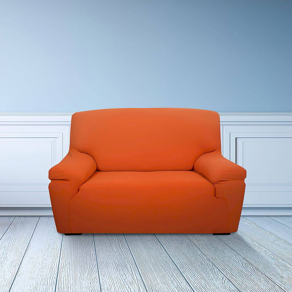 Copridivano 4 posti in tessuto bielastico antimacchia arancio