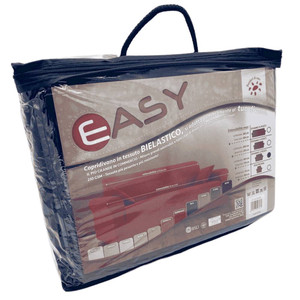 Copridivano 3 posti in tessuto bielastico antimacchia blu